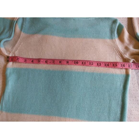Vineyard Vines Women's Striped Sweater XS Blue White 100% Linen Nautical Preppy - Picture 8 of 10